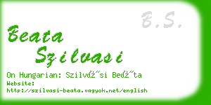 beata szilvasi business card